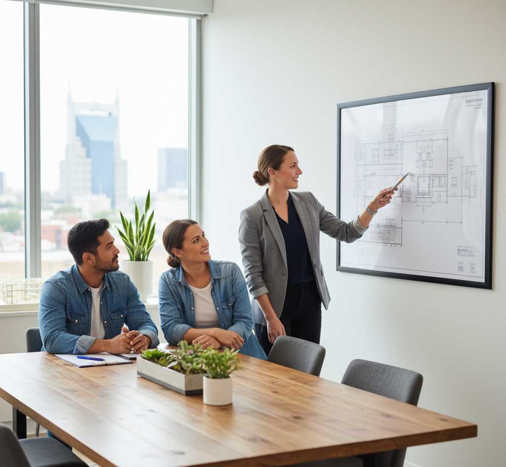 Girl answering questions about the home architecture