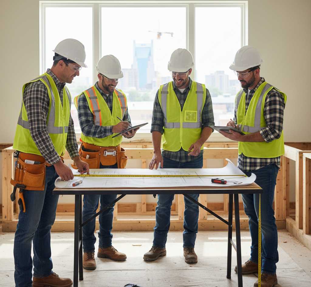 Dapper Builders professional team planning modern kitchen renovation in Nashville