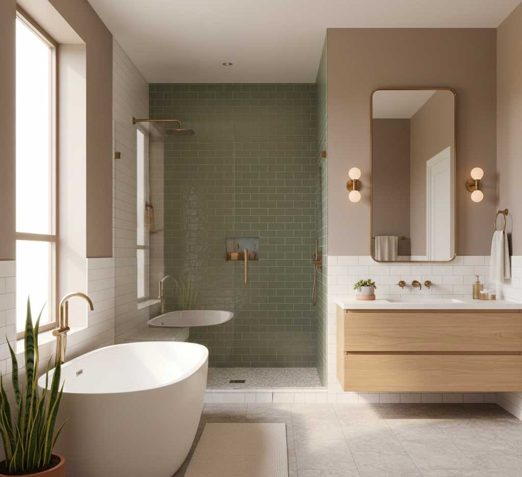 Spa-inspired bathroom remodeling in Nashville showing luxury design trends for 2025