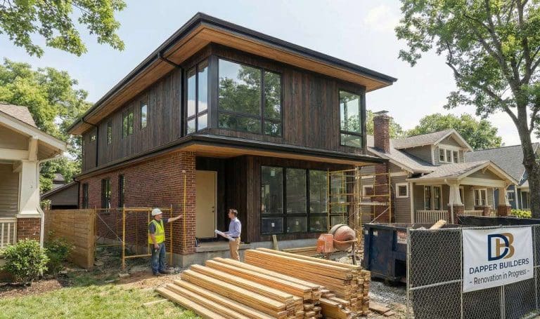 Nashville home renovation in progress showing contractor planning and quality construction