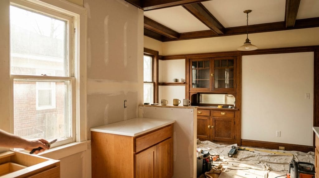 Nashville craftsman kitchen remodel preserving original wood trim details